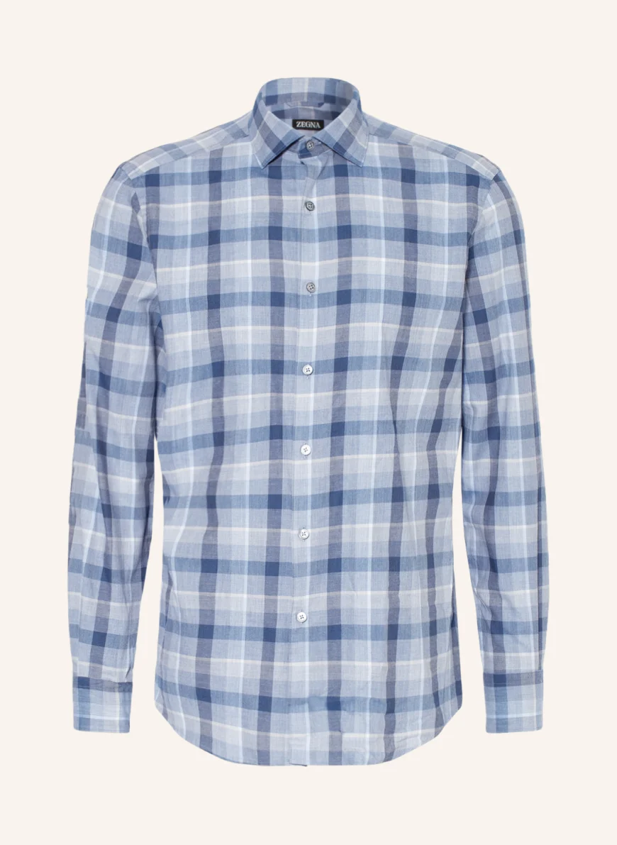 ZEGNA Hemd Regular Fit in hellblau/ blau