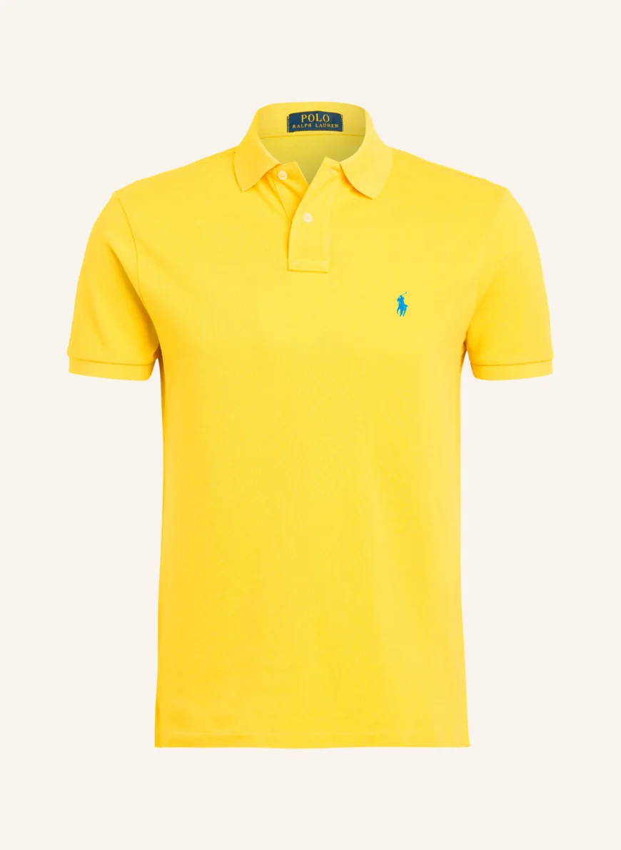 POLO RALPH LAUREN Piqué-Poloshirt Custom Slim Fit in gelb