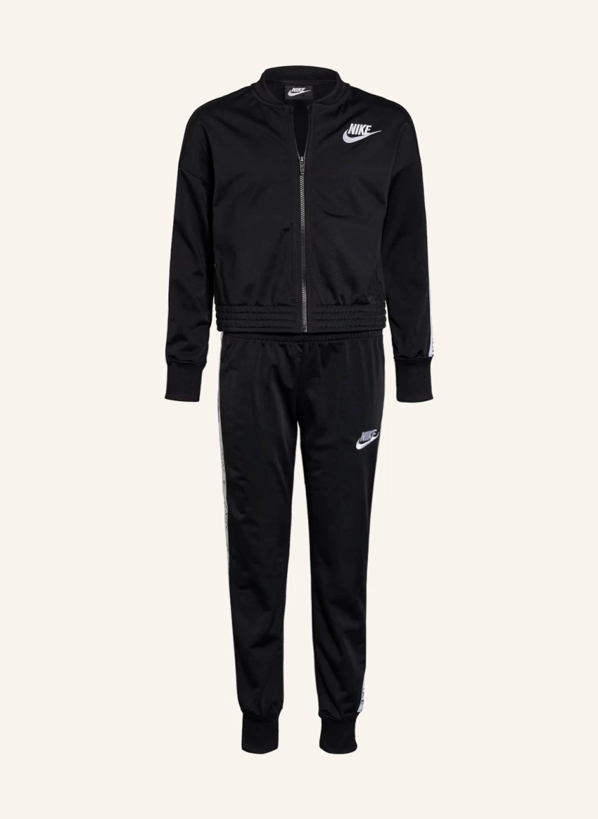 Nike Trainingsanzug mit Galonstreifen in schwarz/ weiss