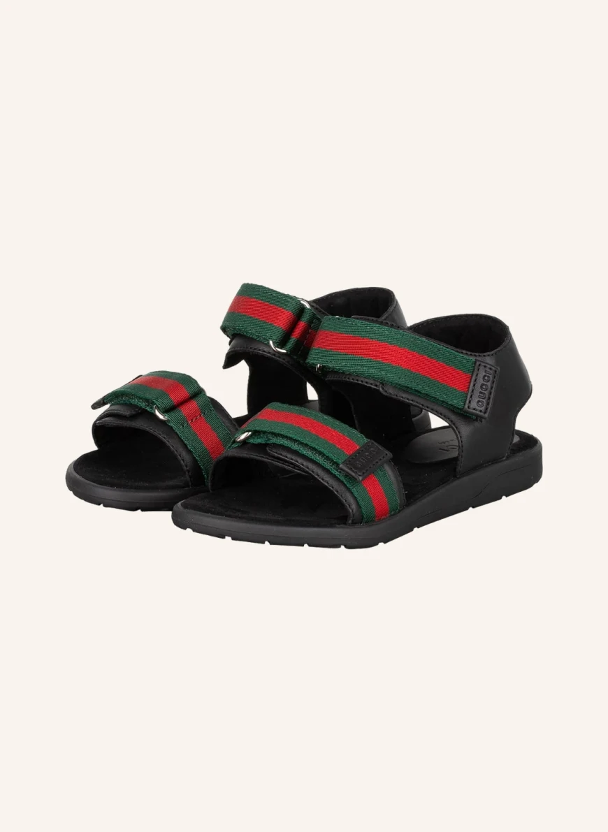 GUCCI Sandalen in schwarz/ grün/ rot