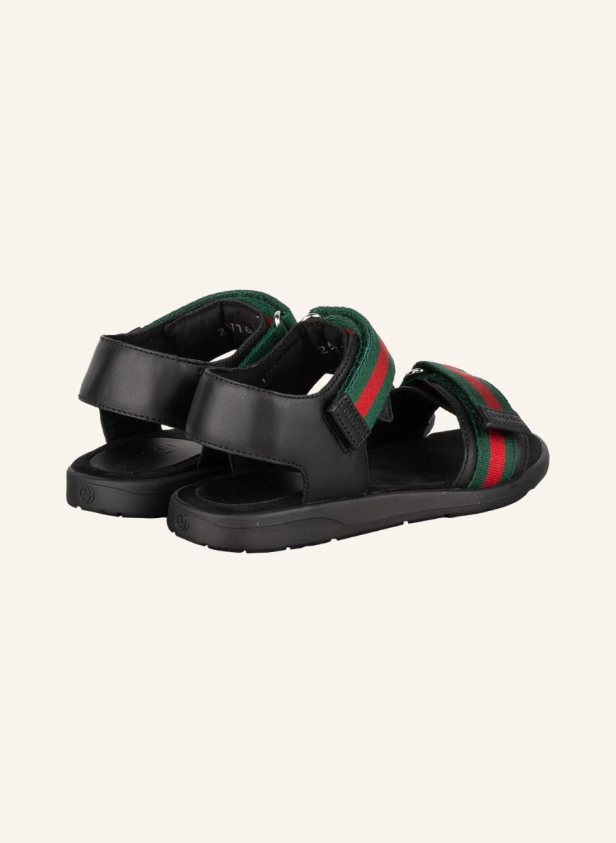 GUCCI Sandalen in schwarz/ grün/ rot GE6384