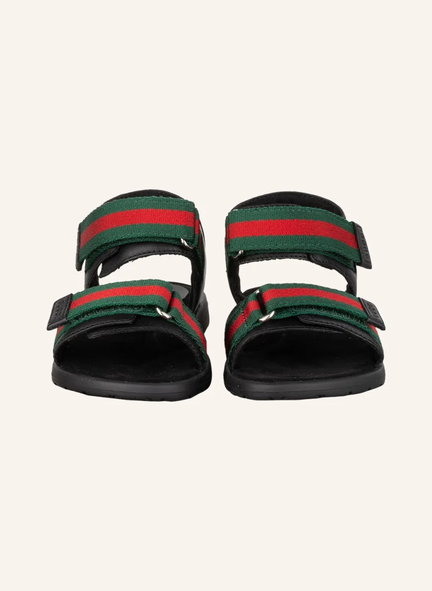 GUCCI Sandalen in schwarz/ grün/ rot GE6384
