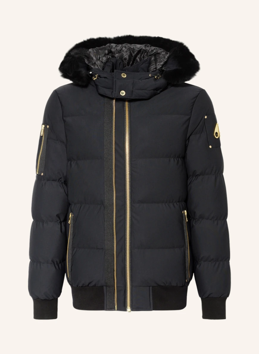 MOOSE KNUCKLES Daunenjacke STAGG mit abnehmbarem Kunstpelz in schwarz