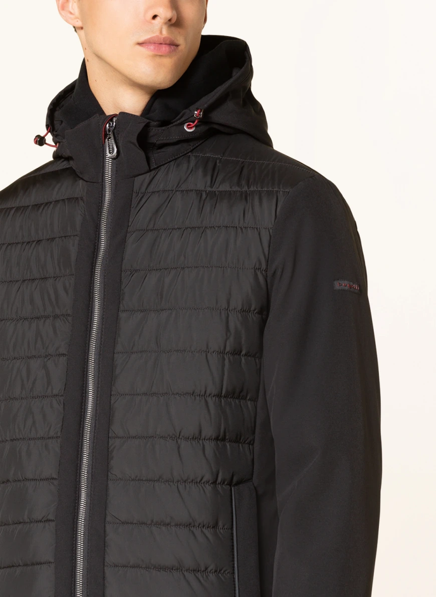 bugatti Steppjacke mit abnehmbarer Kapuze in schwarz SV8966