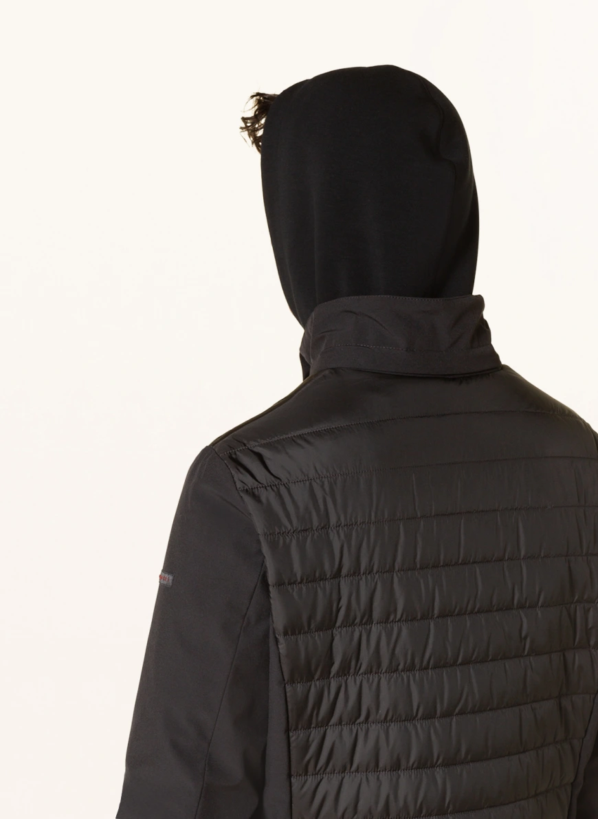 bugatti Steppjacke mit abnehmbarer Kapuze in schwarz SV8966