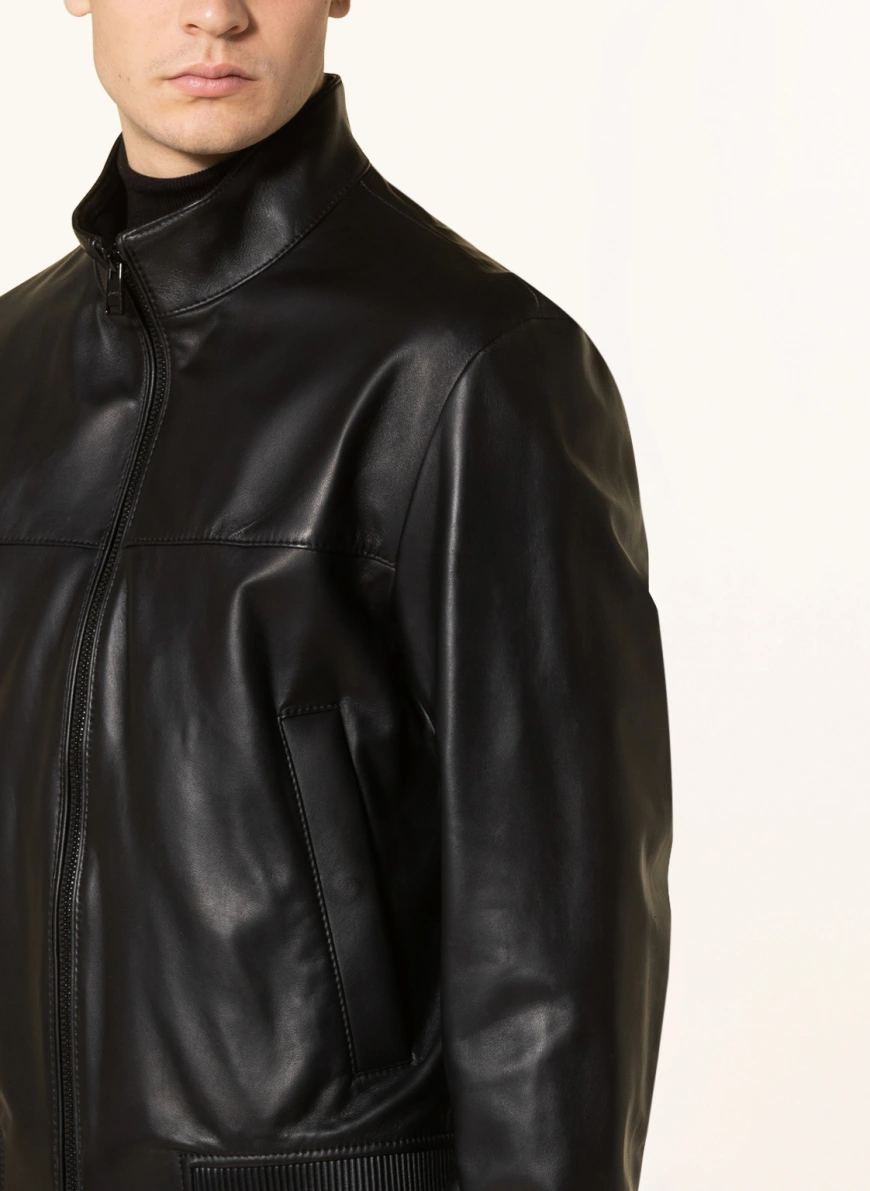 BOSS Lederjacke MAPSON in schwarz SV7062