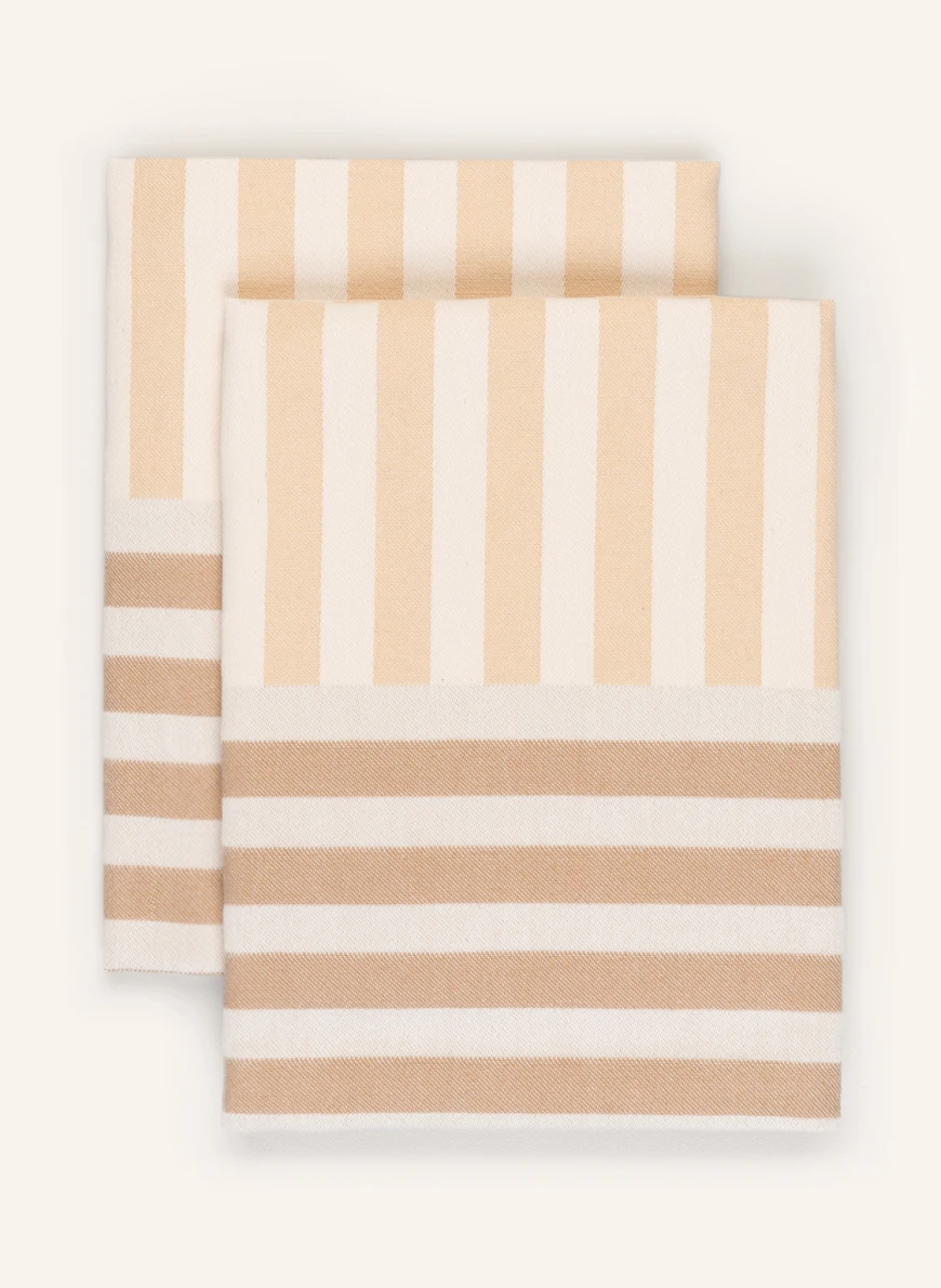 BROSTE COPENHAGEN 2er-Set Geschirrtücher FRANKIE in taupe/ creme/ helllila