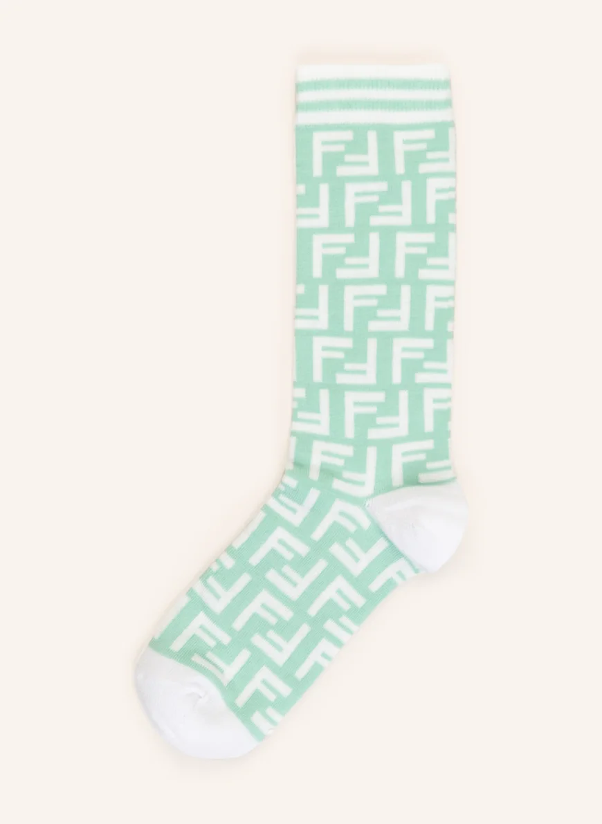 FENDI Strümpfe in weiss/ mint