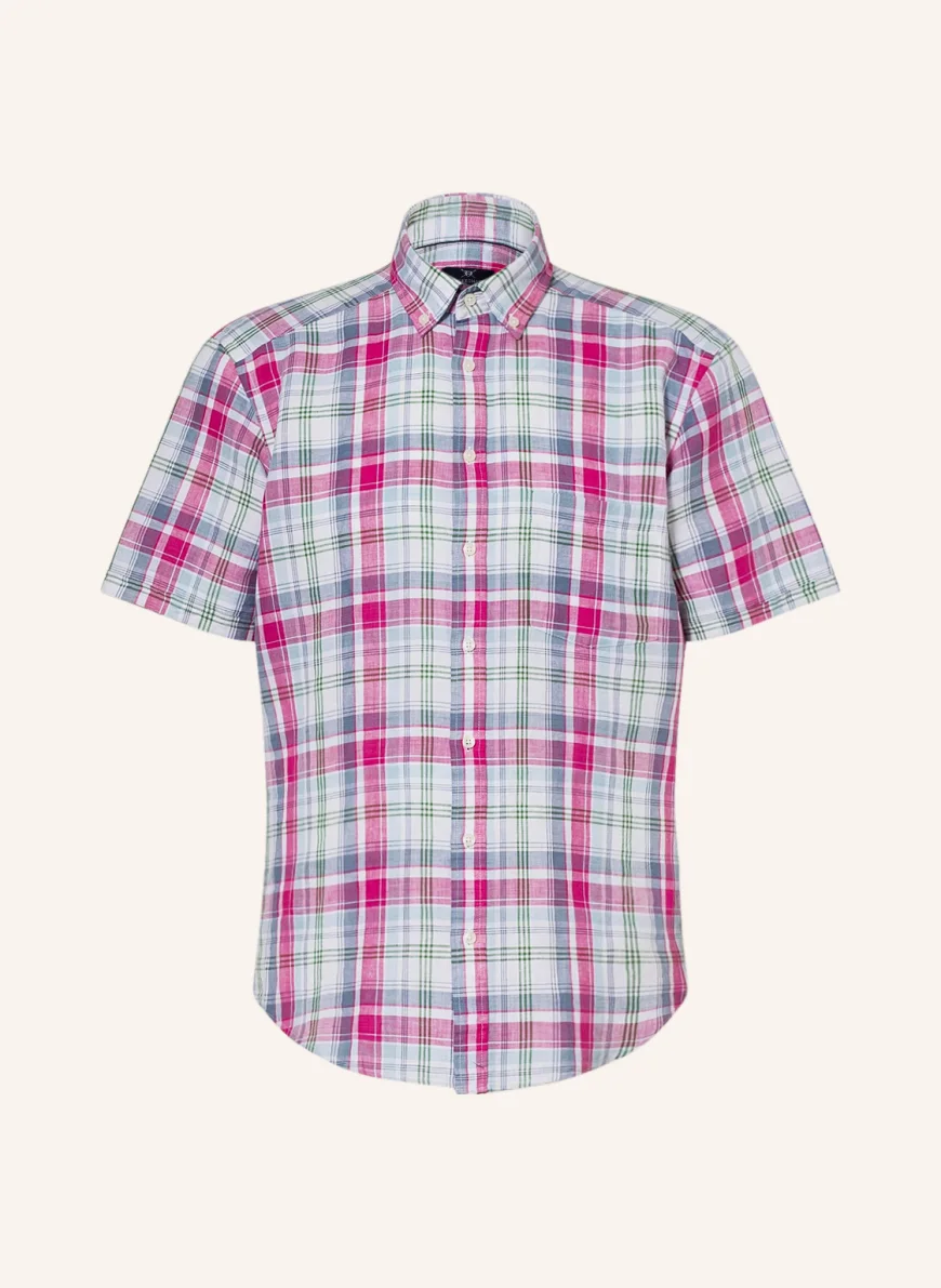 STROKESMAN'S Kurzarm-Hemd Regular Fit in weiss/ pink/ hellblau