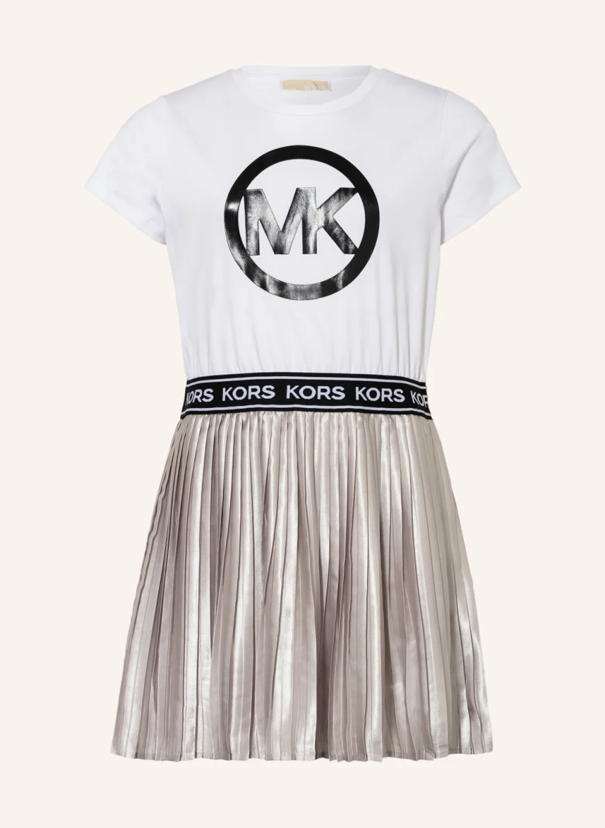 MICHAEL KORS Kleid in weiss/ hellgrau/ schwarz