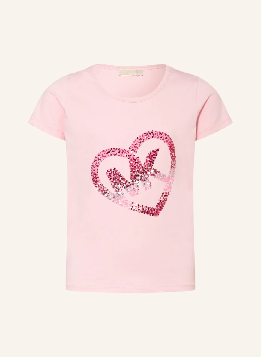 MICHAEL KORS T-Shirt mit Pailletten in rosa/ pink