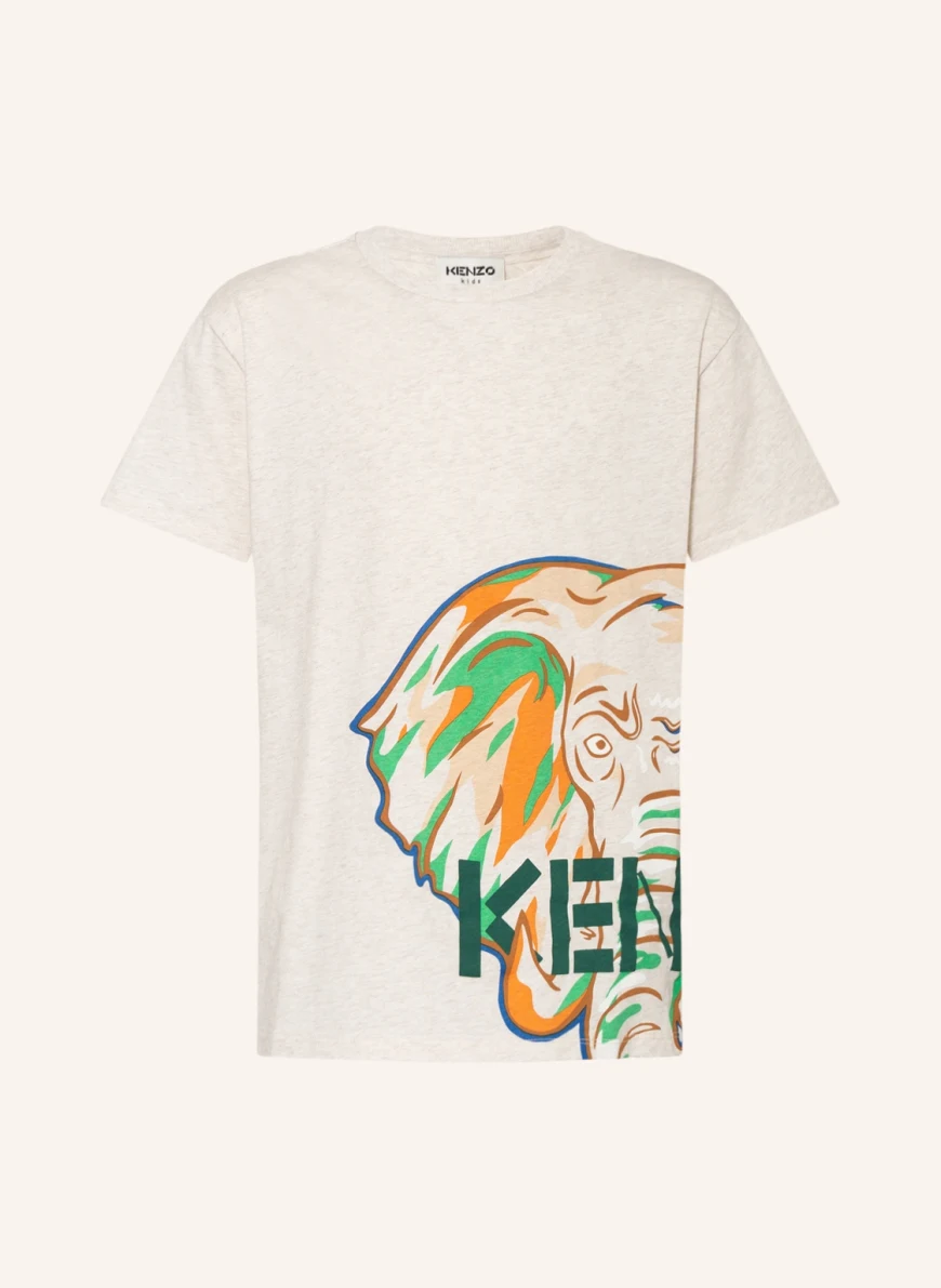 KENZO T-Shirt TIGER in creme/ grün/ orange