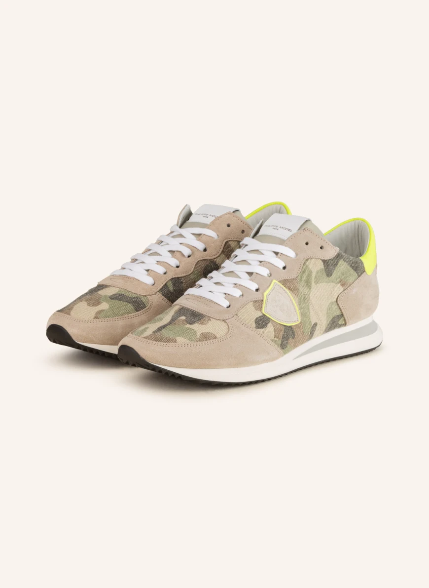PHILIPPE MODEL Sneaker TRPX in beige/ hellgrün/ neongelb