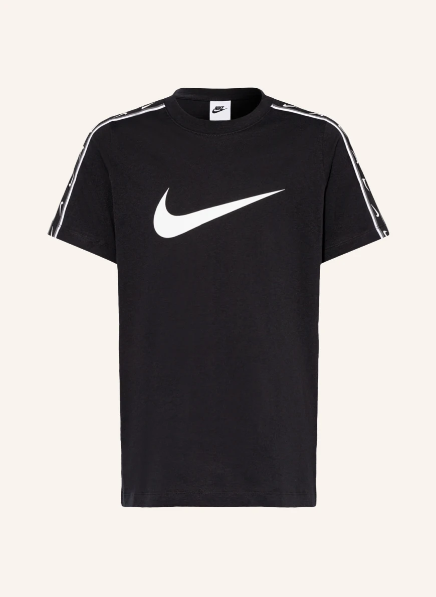 Nike T-Shirt mit Galonstreifen in schwarz