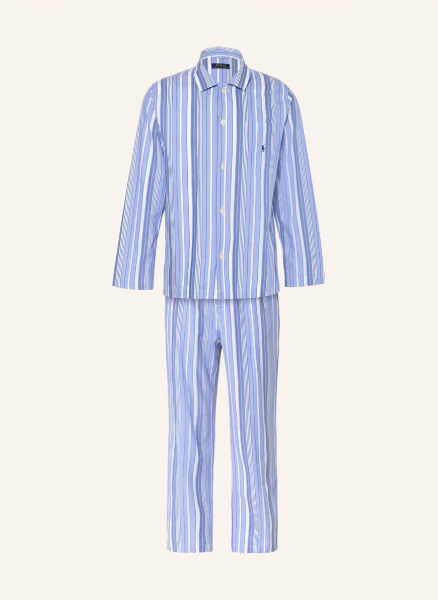 POLO RALPH LAUREN Schlafanzug in hellblau/ weiss