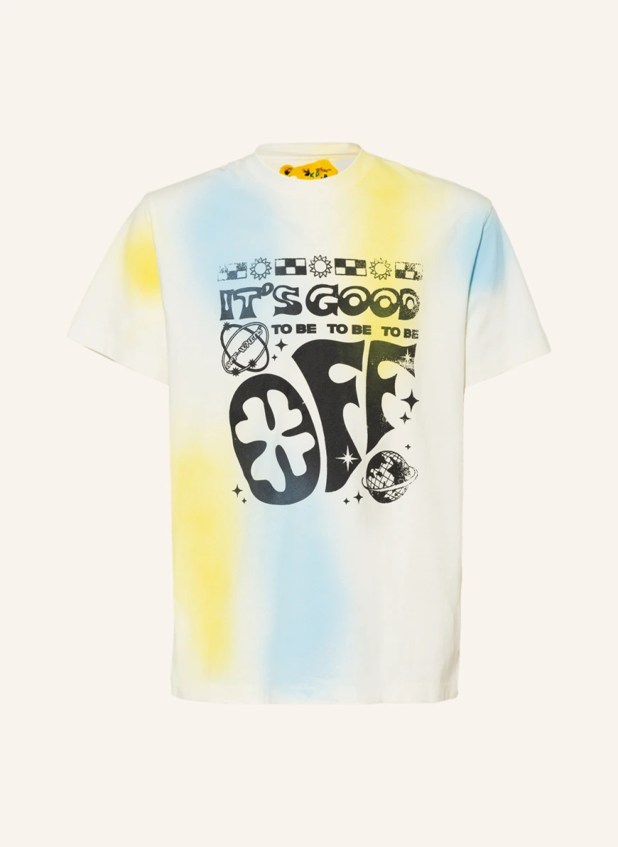 Off-White T-Shirt in gelb/ blau/ schwarz