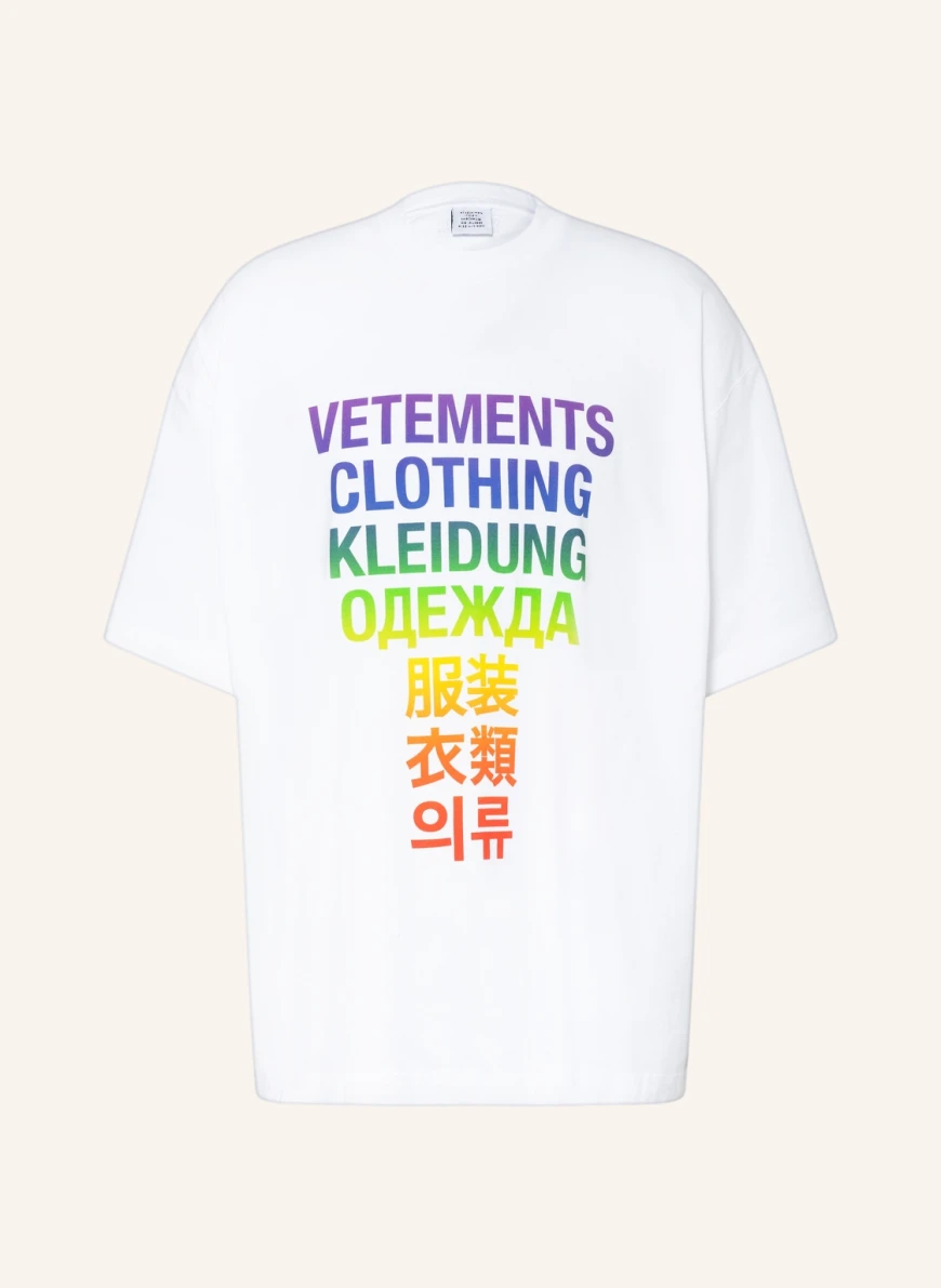 VETEMENTS Oversized-Shirt in weiss/ lila/ grün