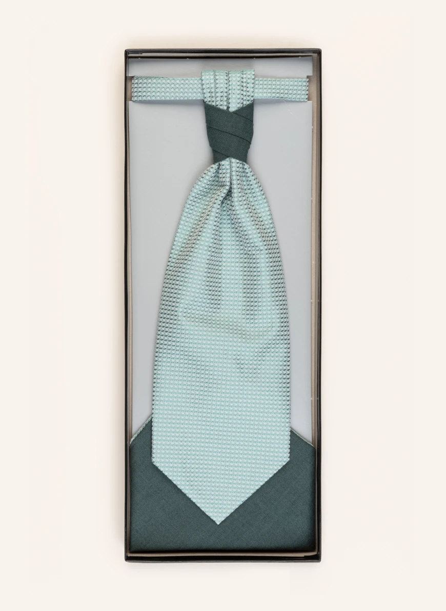 WILVORST Set: Krawatte und Einstecktuch in grün