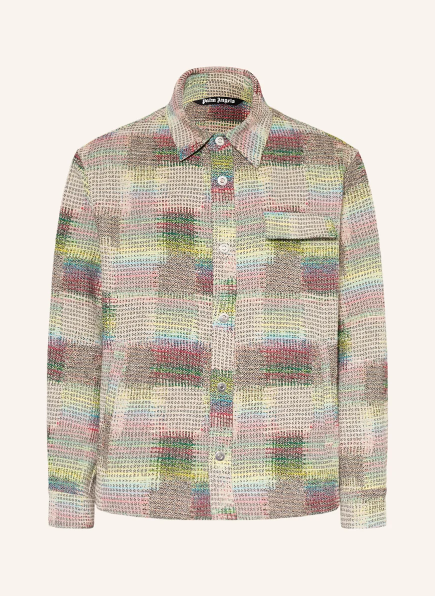 Palm Angels Jacquard-Overjacket in creme/ grün/ gelb