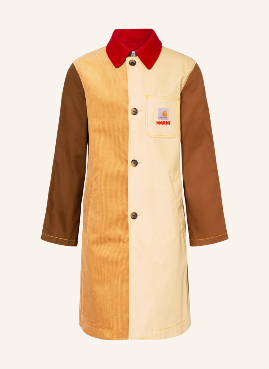 MARNI Trenchcoat im Materialmix in hellbraun/ beige/ braun