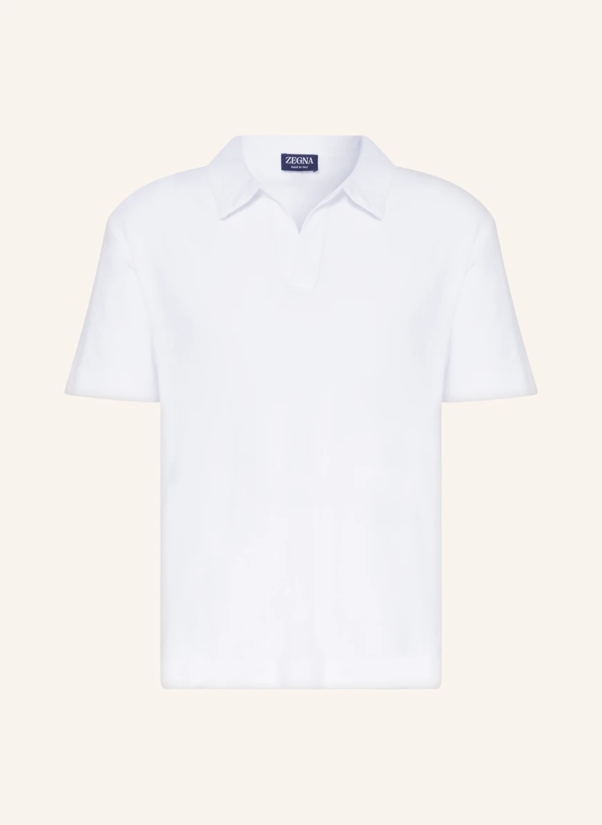 ZEGNA Frottee-Poloshirt in weiss