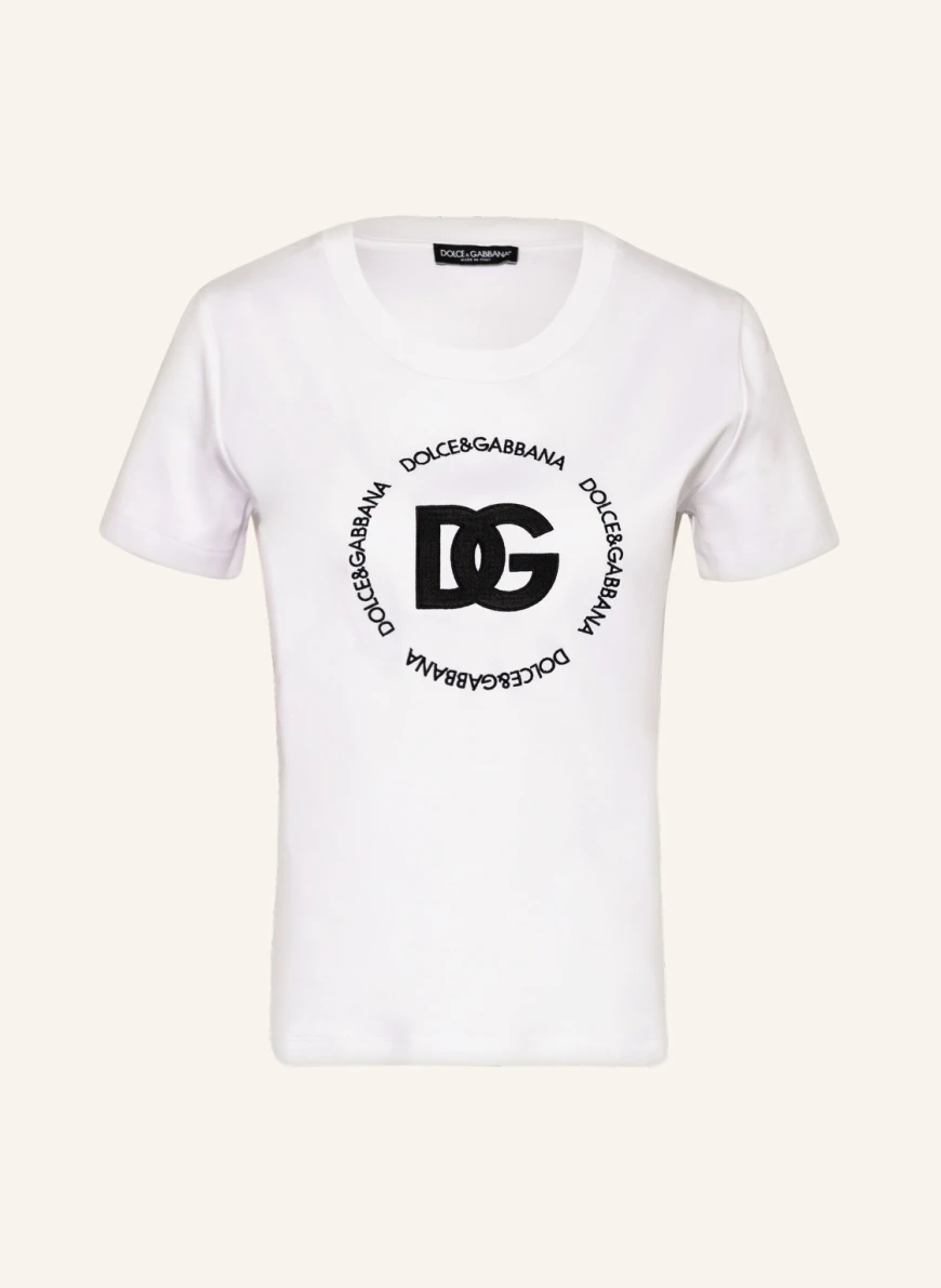DOLCE & GABBANA T-Shirt in weiss/ schwarz
