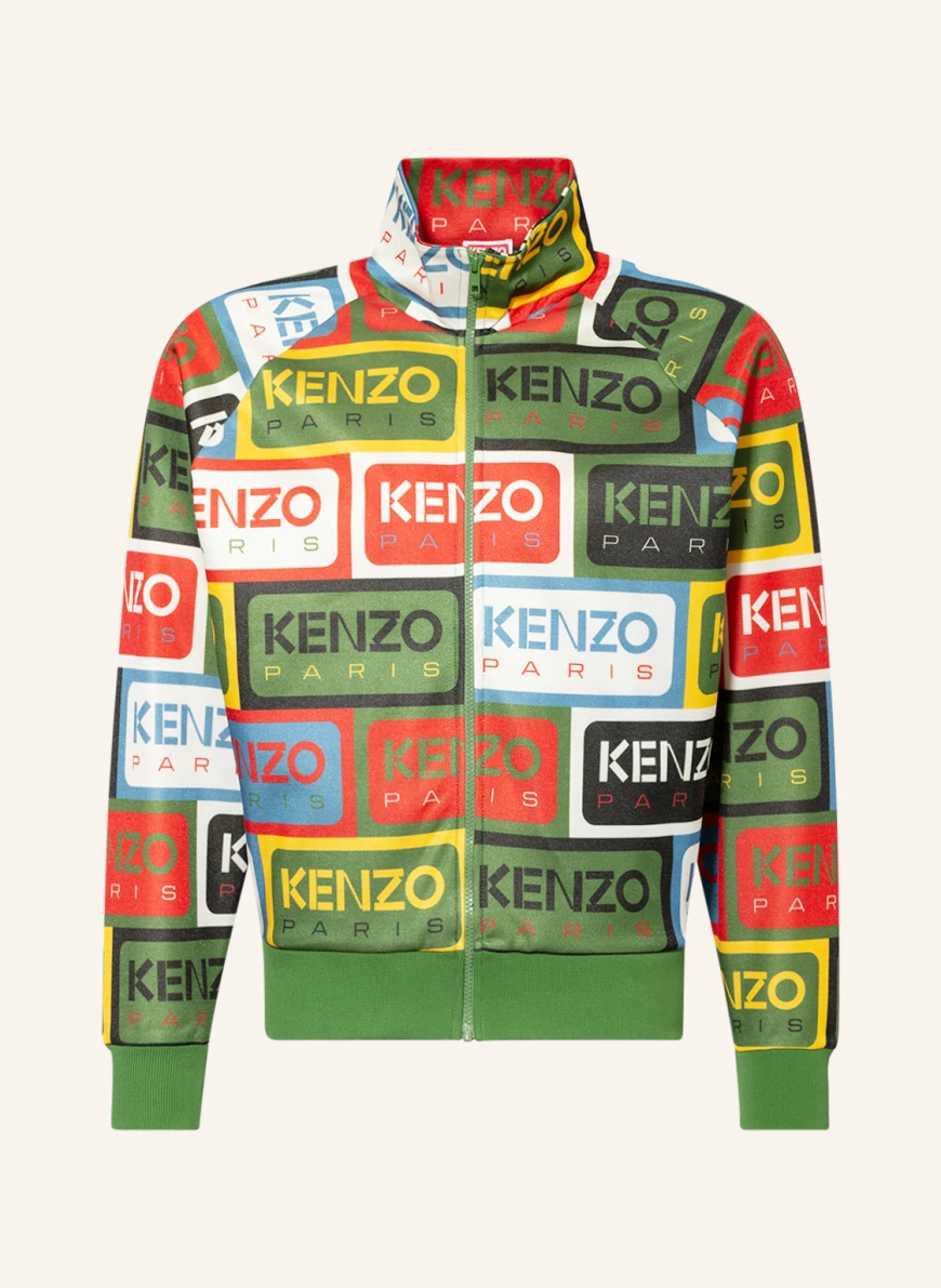 KENZO Trainingsjacke in oliv/ weiss/ rot