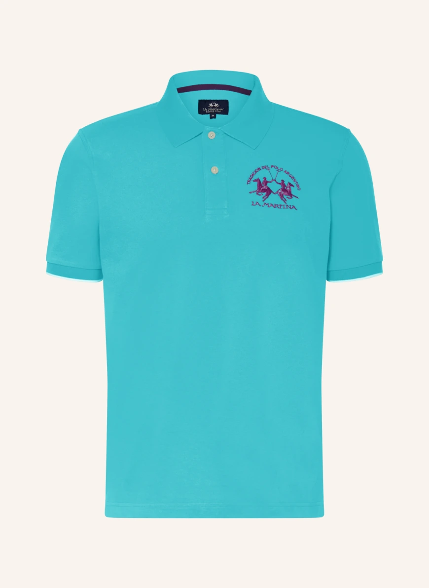 LA MARTINA Piqué-Poloshirt in neonblau
