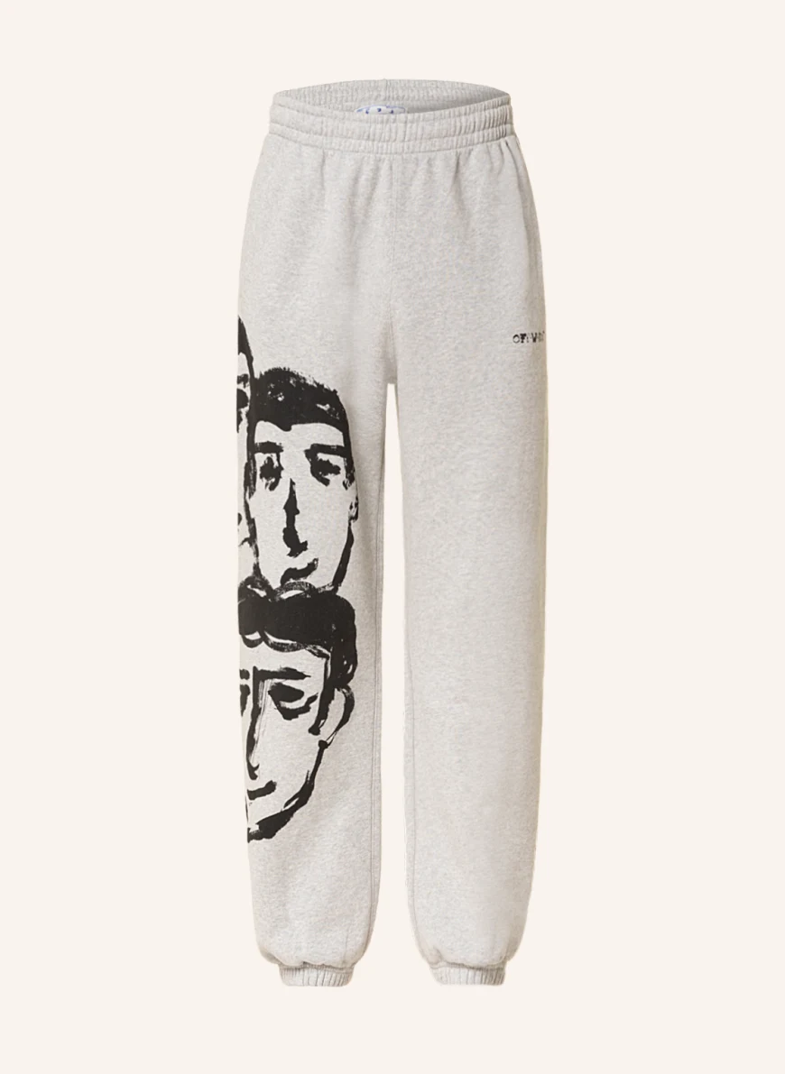 Off-White Hose im Jogging-Stil in grau/ schwarz