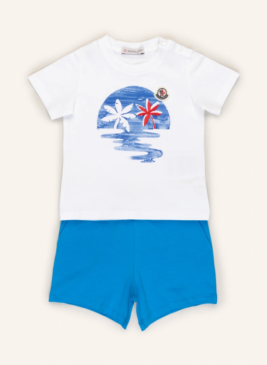 MONCLER enfant Set: T-Shirt und Shorts in weiss/ blau