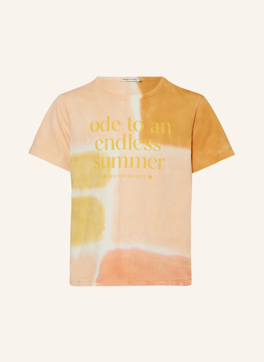 the new society T-Shirt NYDIA in weiss/ orange/ dunkelgelb
