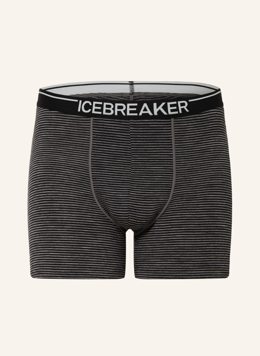 icebreaker Funktionswäsche-Boxershorts ANATOMICA aus Merinowolle in schwarz/ grau