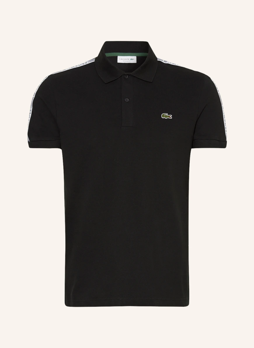 LACOSTE Piqué-Poloshirt Regular Fit in schwarz
