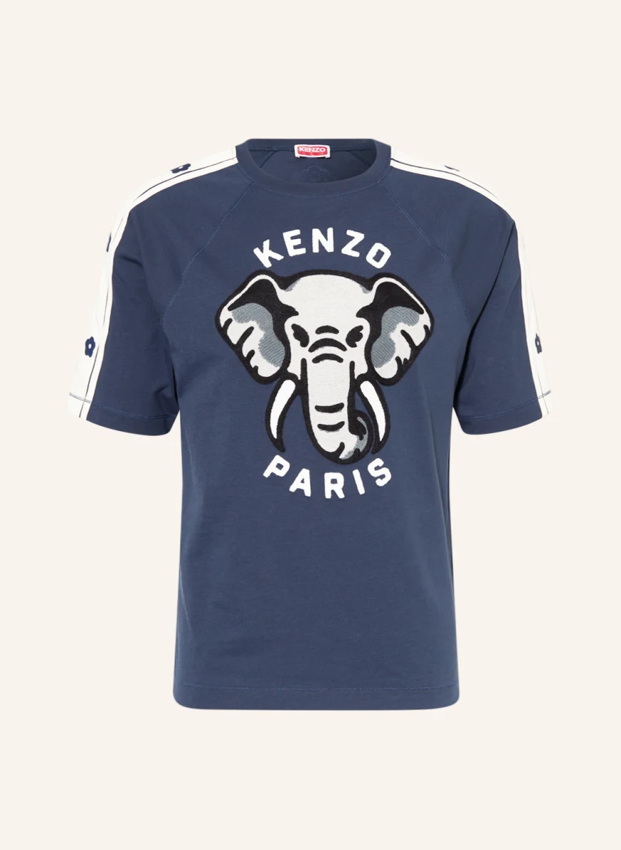 KENZO T-Shirt in dunkelblau/ ecru