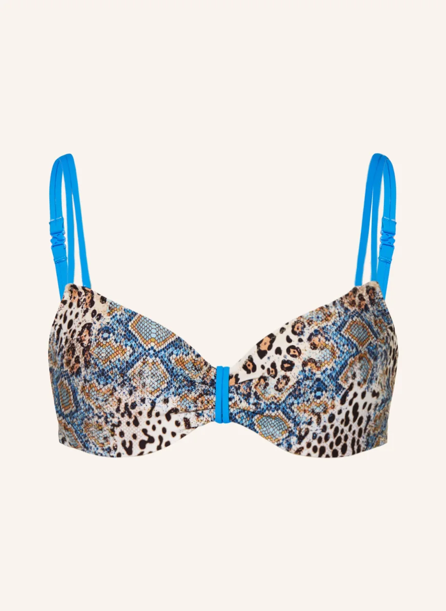 MARIE JO Bügel-Bikini-Top MINORCA in hellbraun/ blau