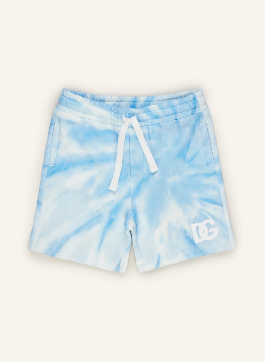 DOLCE & GABBANA Sweatshorts in hellblau/ weiss