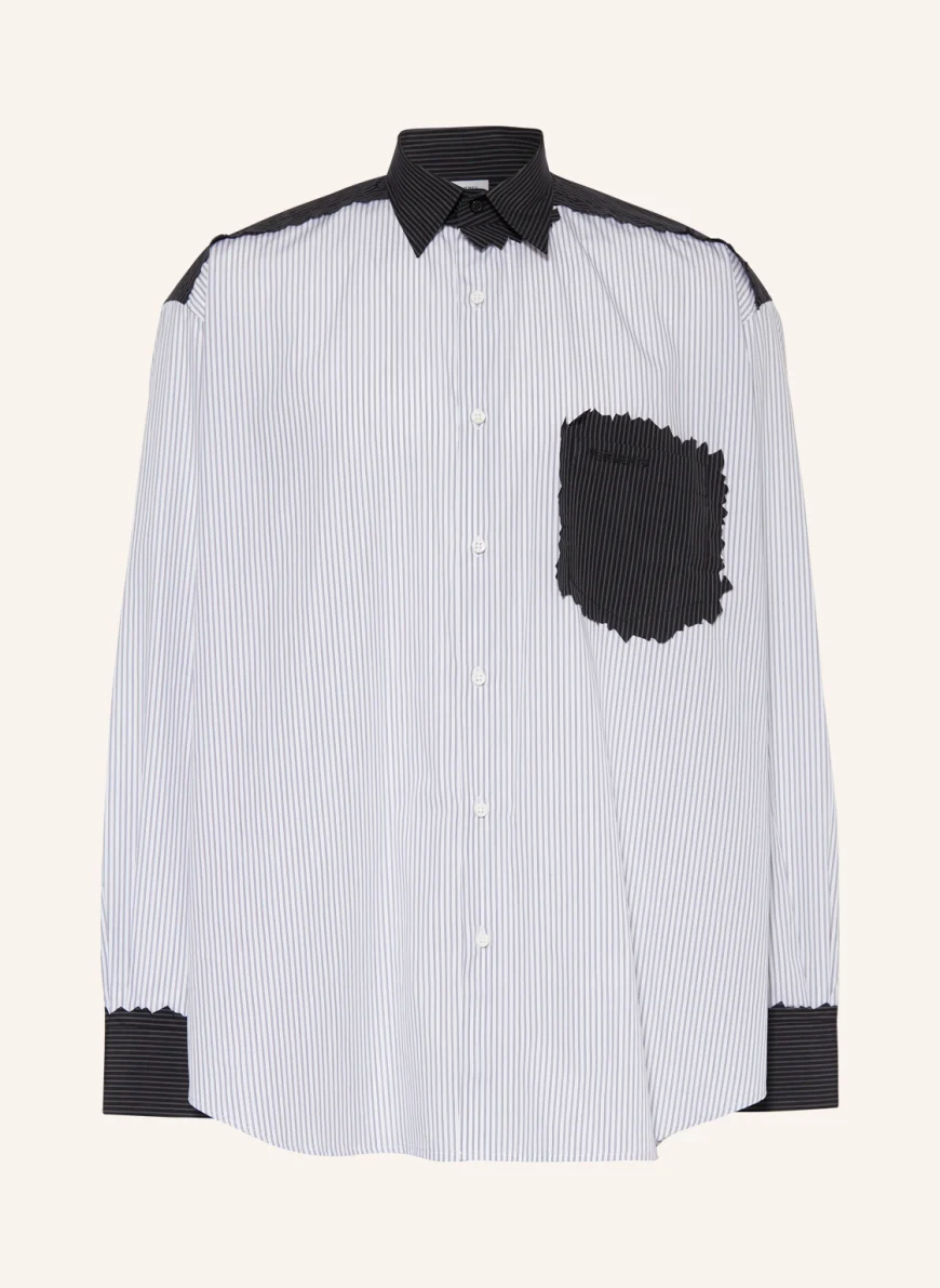 VETEMENTS Oversized-Hemd Comfort Fit in weiss/ schwarz