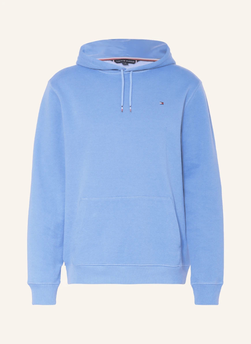 TOMMY HILFIGER Piqué-Hoodie in hellblau