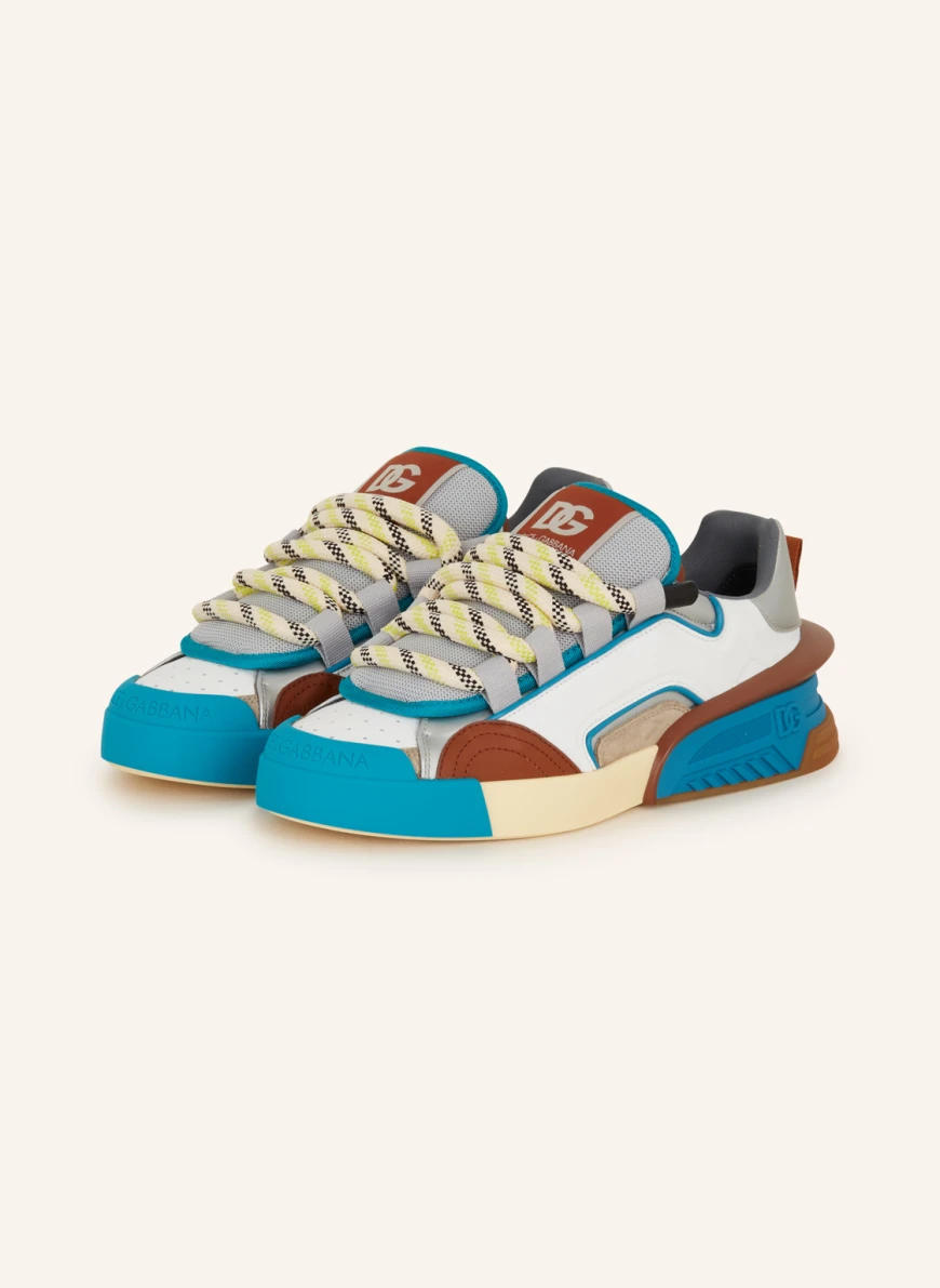 DOLCE & GABBANA Sneaker PORTOFINO SKATER in grau/ braun/ weiss