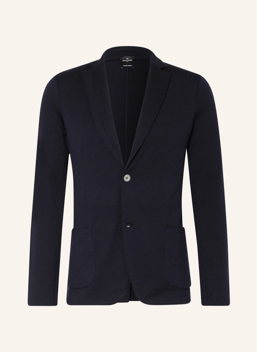 GRAN SASSO Stricksakko Extra Slim Fit aus Merinowolle in dunkelblau