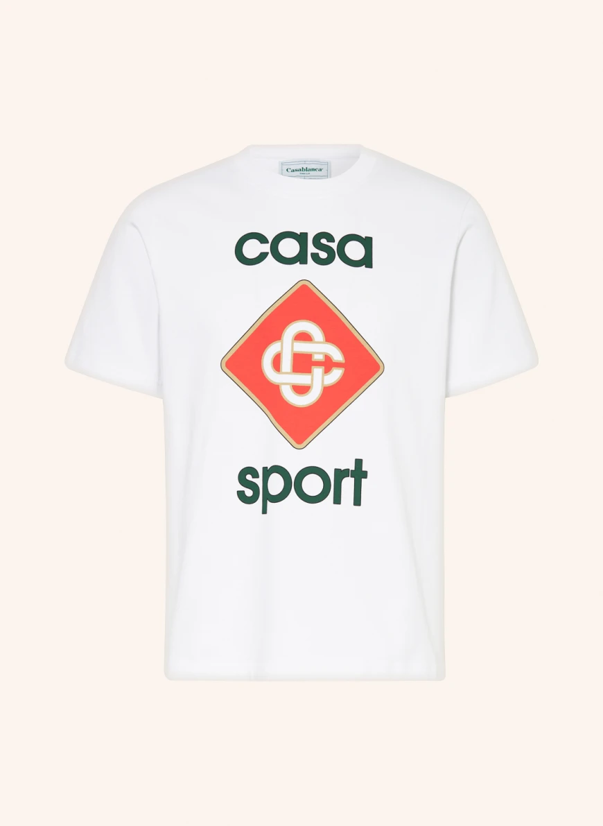 Casablanca T-Shirt in weiss/ rot/ dunkelgrün
