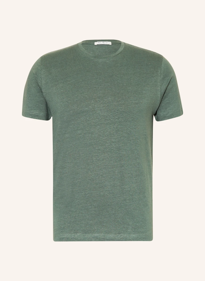 Stefan Brandt T-Shirt aus Leinen in dunkelgrün