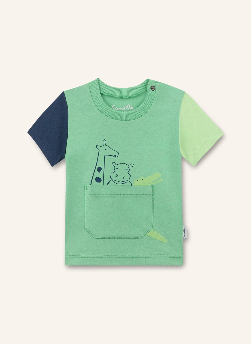 Sanetta KIDSWEAR T-Shirt in hellgrün/ grün/ dunkelblau