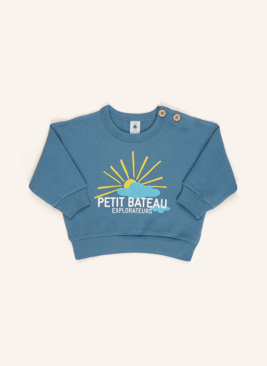 PETIT BATEAU Sweatshirt in blau/ gelb/ weiss