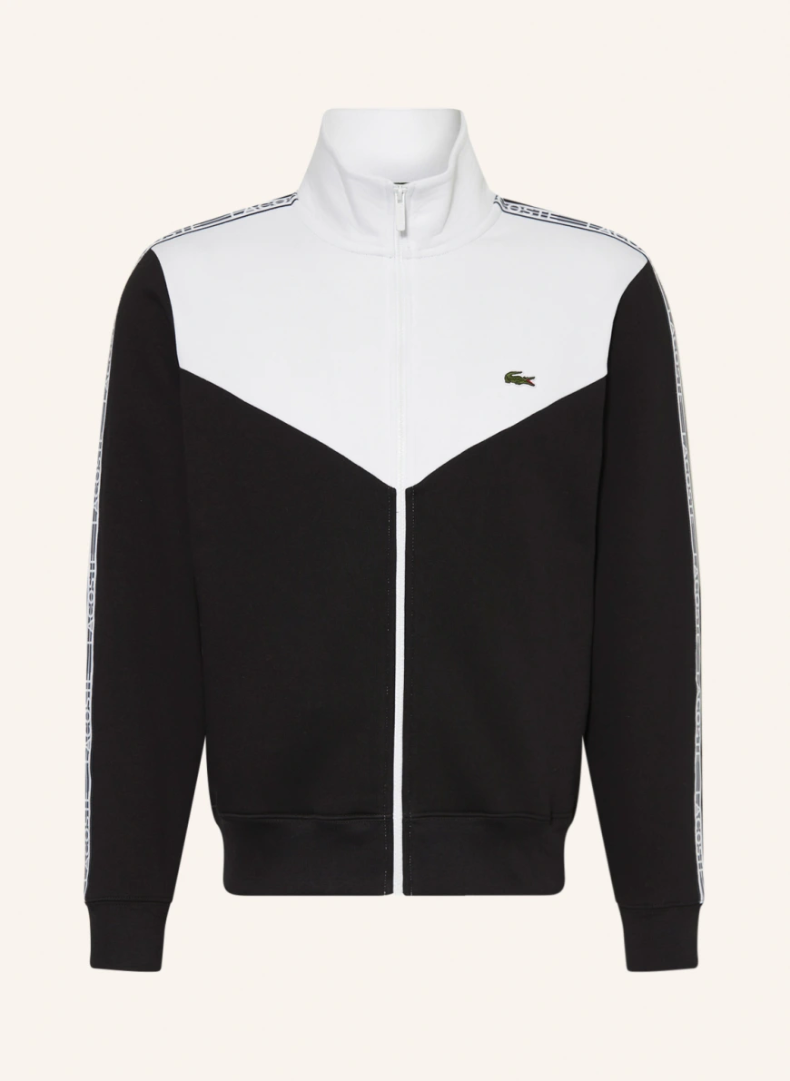 LACOSTE Sweatjacke in schwarz/ weiss
