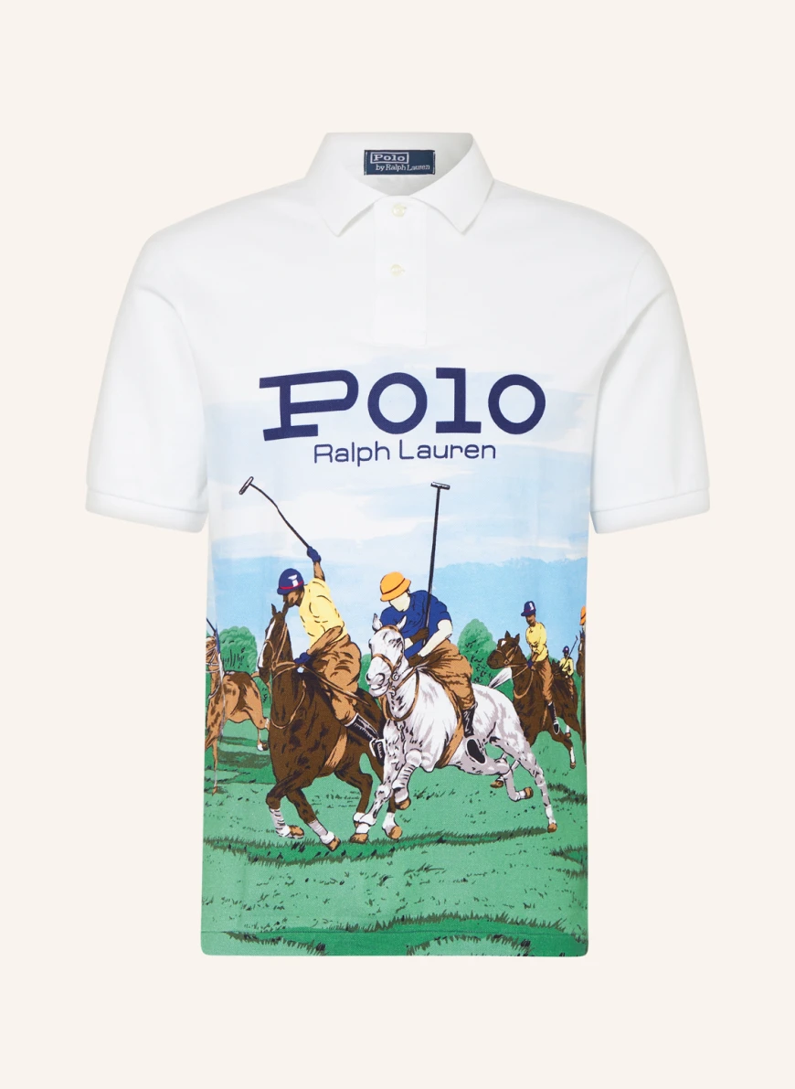 POLO RALPH LAUREN Piqué-Poloshirt Classic Fit in weiss/ blau/ grün