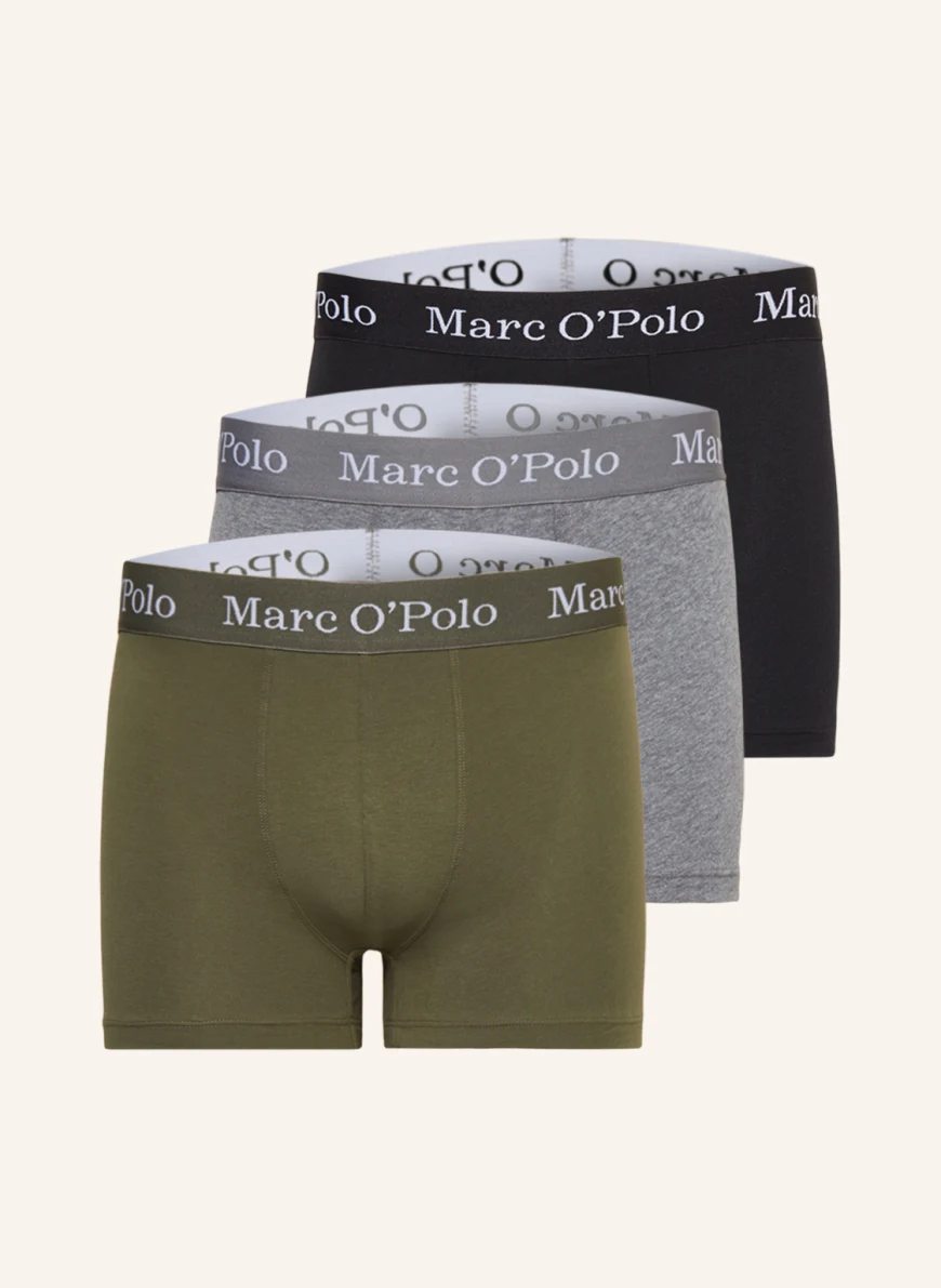 Marc O'Polo 3er-Pack Boxershorts in grau/ oliv/ schwarz