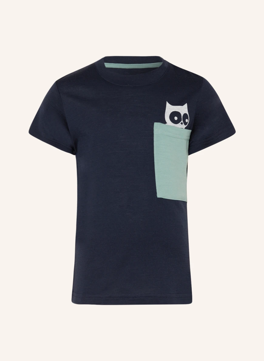 namuk T-Shirt PLUTO aus Merinowolle in schwarz/ hellgrün