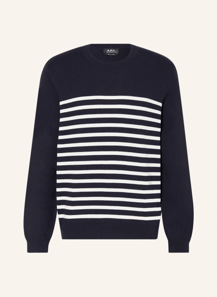 A.P.C. Pullover MATTHEW mit Cashmere in dunkelblau/ weiss A.P.C. Pullover MATTHEW mit Cashmere in dunkelblau/ weiss