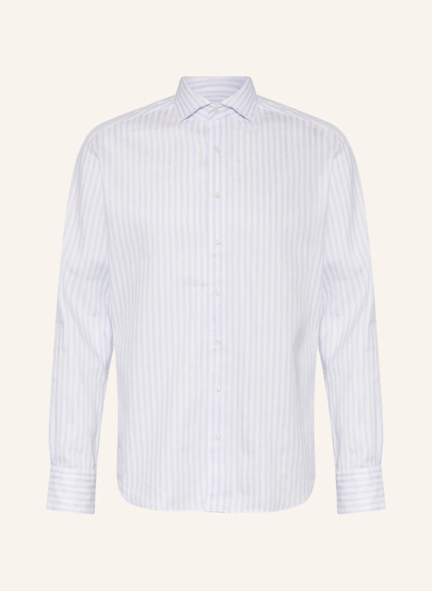 ETERNA 1863 Hemd Modern Fit mit Leinen in hellblau/ weiss